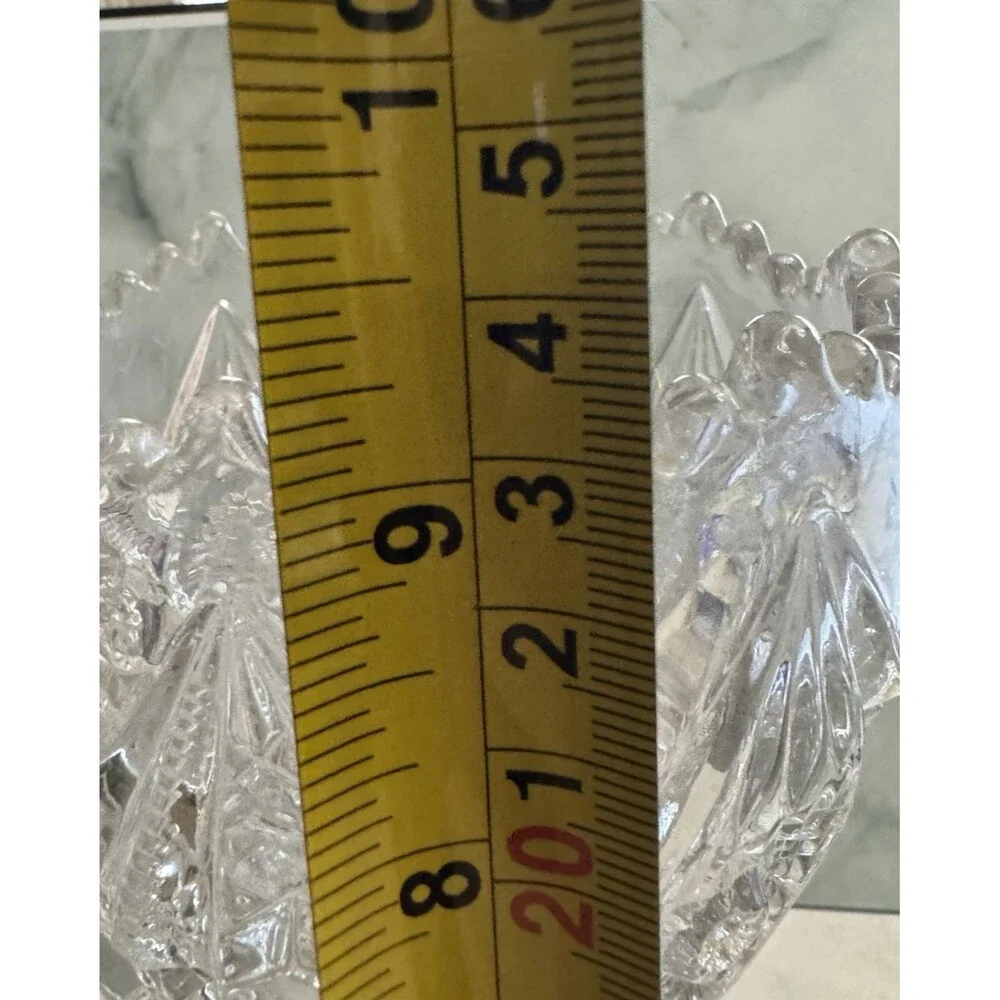 Vintage Cut Crystal Pedestal Vase 9
